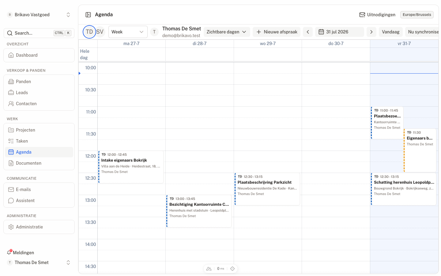 Gevulde vastgoedagenda in Brikavo